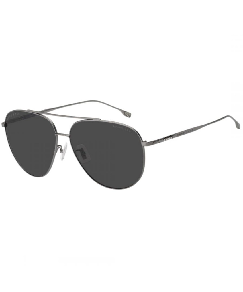 Hugo Boss Mens 1296/F/S R80 M9 Dark Silver Sunglasses Metal - One Size